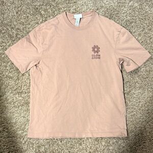Men's H&M Dusty Pink Oversized Graphic Tee